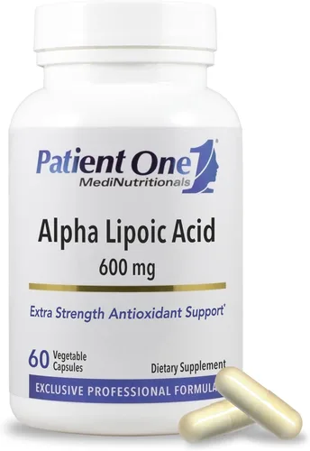 Patient One Ácido alfa lipoico (ALA) 600 mg | Suplemento antioxidante para apoyar la salud nerviosa y hepática* | 60 cápsulas