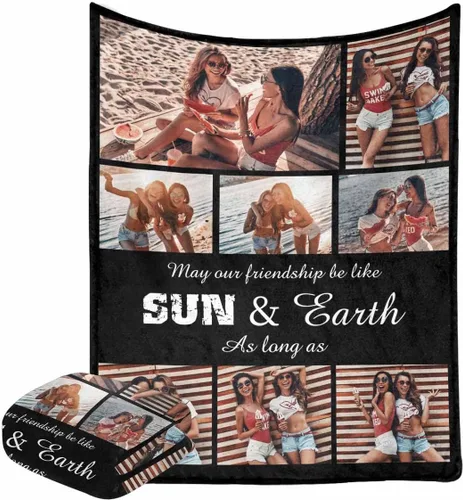 Miniatura 15 de Manta personalizada con fotos, manta personalizada con retrato familiar para padres, niños, perros y familia, manta personalizada para un día