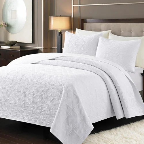 Miniatura 9 de Safonory Juego de edredón King (106 x 96 pulgadas, negro) – Colcha acolchada con patrón de moneda suave y fina de verano para cama King – Juego