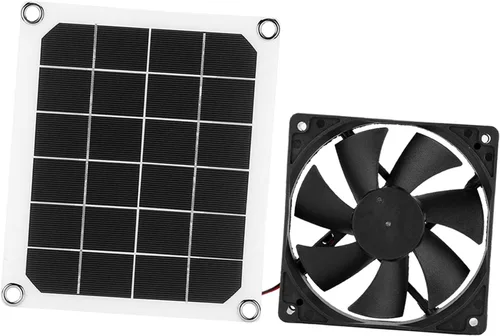 Miniatura 5 de Kit de ventilador extractor accionado solar 6V 10W IP65 impermeable para invernadero gallinero con carga USB