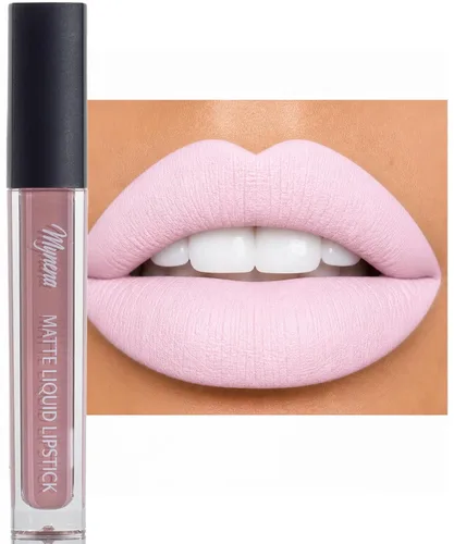 Mynena Lápiz labial líquido mate rosa claro fresco | Comodidad duradera | A prueba de manchas resistente a transferencias | Cobertura completa que
