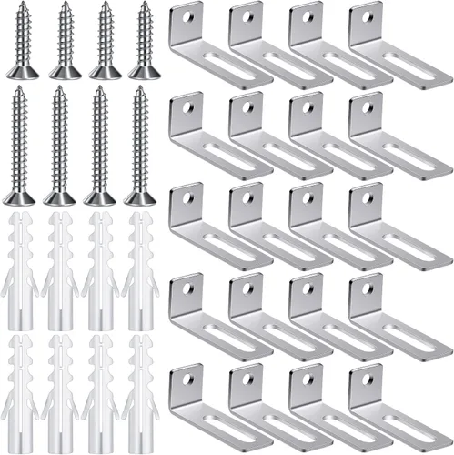 Oudain Juego de 20 soportes de pared, accesorios de montaje para pizarra blanca, kit de accesorios de instalación de pared, soportes de montaje para