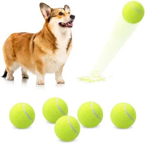 Miniatura 9 de Magicorange Paquete de 6 pelotas de tenis pequeñas, pelotas de tenis de 2 pulgadas para perros, pelota colorida y fácil de atrapar para mascotas