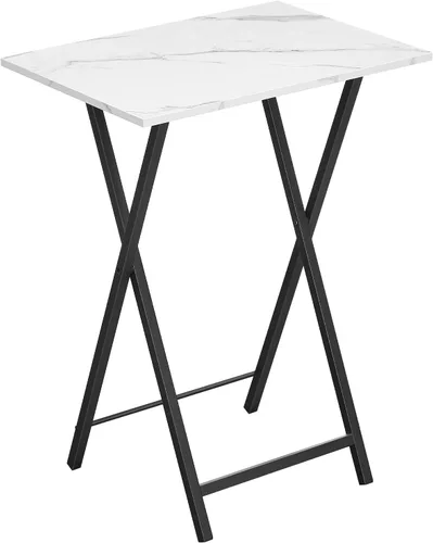 Miniatura 10 de HOOBRO - Mesa de Bandeja Plegable para TV, Mesa de Aperitivos Estable para Espacio Pequeño, Mesa Lateral de Sofá Portátil, Fácil Montaje