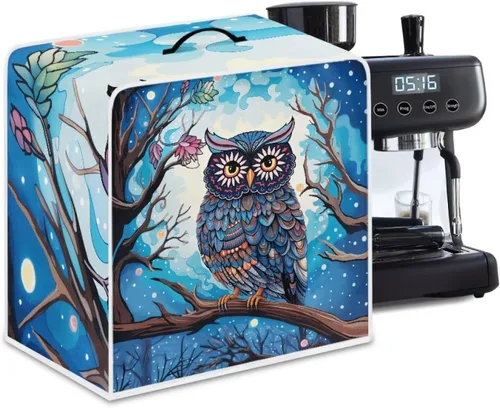 Miniatura 67 de DISNIMO Cubierta antipolvo para cafetera de mariposa azul, fundas para máquina de hacer café de cocina con mango superior, cubierta