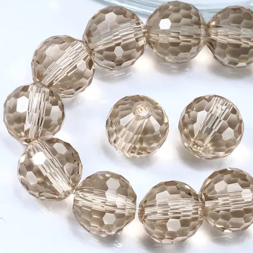 Miniatura 22 de Dowarm 150 PIEZAS Cuentas de cristal de vidrio redondas de 6 mm para hacer joyas, cuentas facetadas de cristal rondelle espaciadoras de color azul