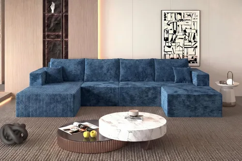 Miniatura 53 de Sofá otomano modular de pana de 28 pulgadas sin hueso, sofá otomano seccional para sala de estar, color beige