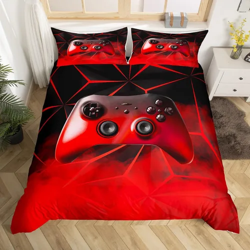 Miniatura 9 de Funda de edredón con estampado de mando de videojuegos para niños, tamaño individual (sin edredón), juego de ropa de cama Play Gamer para niños