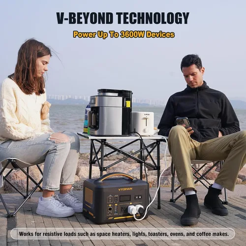 Miniatura 9 de VTOMAN Generador solar de 3096Wh con panel solar de 200 W y batería adicional, batería LiFePO4 de 1800 W (pico de 3600 W) estación de energía