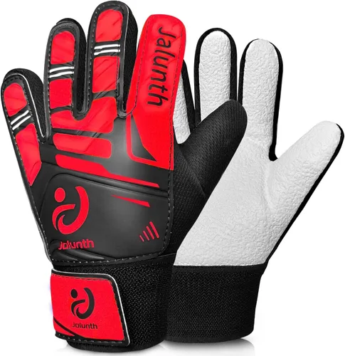 Miniatura 9 de Jalunth Guantes de portero de fútbol para niños y jóvenes, guantes de portero de campo para niños y niñas, guantes de entrenamiento con agarre