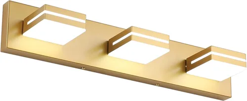 Miniatura 59 de SineRise - Lámpara LED para tocador de baño - Moderna lámpara de acrílico con acabado cromado para iluminación de pared sobre el espejo - 2 luces