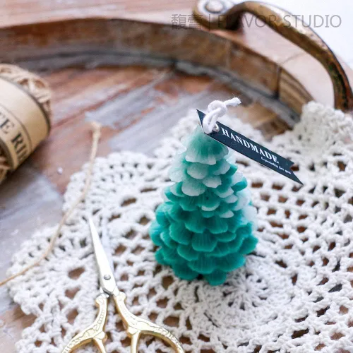Miniatura 5 de Molde de vela de silicona para árbol de Navidad 3D para hacer velas, moldes de jabón de silicona de pino de Navidad, decoración de tartas