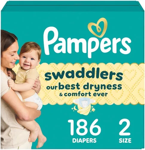 Miniatura 43 de Pañales Pampers Swaddlers, Talla 1 (8-14 libras), 198 unidades, absorbentes, mantiene al bebé seco y cómodo, pañal desechable seguro para la piel