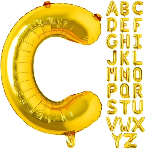 Miniatura 27 de Lovoir Globos dorados grandes de 40 pulgadas con la letra K de gran tamaño, globo de helio de aluminio de Mylar para fiesta de cumpleaños, Letra K