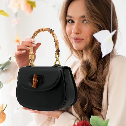 Miniatura 6 de Bolso de mano para mujer, bolso cruzado con asa superior en forma de bambú