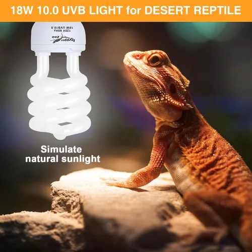 Miniatura 2 de Bombilla UVB para reptiles UVA UVB, 10.0 18 W, luz UVB para reptiles, dragones barbudos, lámpara de reptil UVA UVB para reptiles dragón barbudo
