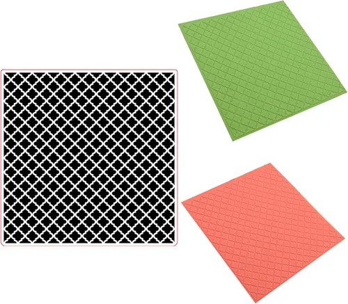 Arbuya Carpeta de plástico en relieve (5.9 x 5.9 pulgadas, patrón de diamante) para manualidades de papel, impresiones texturizadas de plástico para