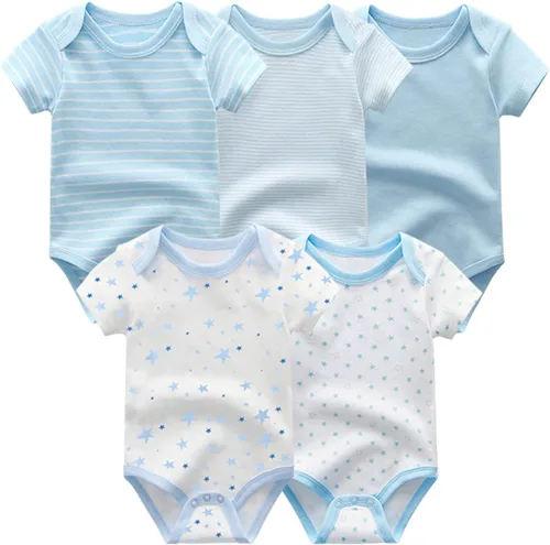Miniatura 3 de ZAV Ropa unisex para bebés, paquete de 5 mamelucos de manga corta y 3 mamelucos con pies para bebé