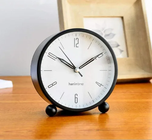 Miniatura 5 de Reloj despertador analógico, reloj de escritorio pequeño fácil de configurar, sin tictac, con luz nocturna, despertador súper silencioso alimentado