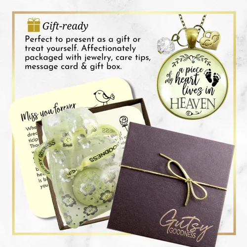 Miniatura 12 de Gutsy Goodness Miscarriage Necklace Comforting Sentimental Handmade Jewelry For Mom - Pendant, Message Card, Keepsake Gift Box