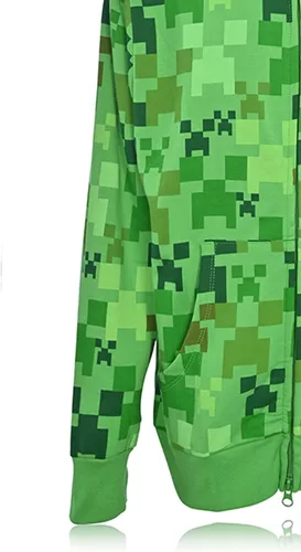 Miniatura 7 de Minecraft Sudadera con capucha para niños, diseño de cara de enredadera negra y verde, sudadera