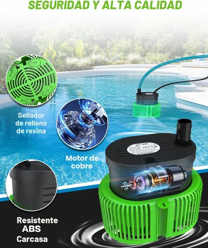Miniatura 3 de Bomba para cubierta de piscina sobre el suelo - Bomba sumergible de sumidero de agua para piscina, bombas de extracción de agua, con manguera