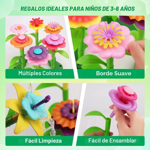 Miniatura 2 de BIRANCO. Juguetes de construcción de jardín de flores - Construye un ramo de arreglos florales para niños pequeños y niños regalos para niñas de 3