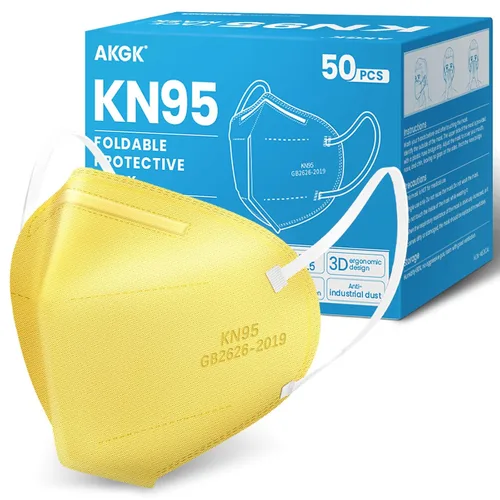 Miniatura 12 de akgk Mascarilla KN95 de 50 unidades, mascarillas de protección transpirable, mascarillas KN95 negras de 5 capas, máscaras de seguridad contra