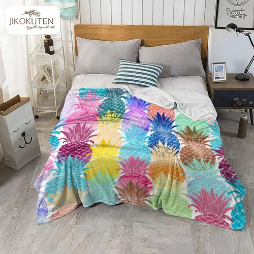Miniatura 4 de Manta colorida de piña, regalos para mujeres, niñas, hombres y niños, manta de franela suave y cómoda para cama de autobús, sala de estar