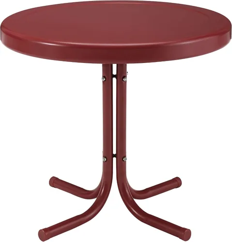 Miniatura 15 de Crosley Furniture Griffith - Mesa auxiliar retro de exterior, de metal resistente a la intemperie, para patio, terraza, porche, color Alabaster