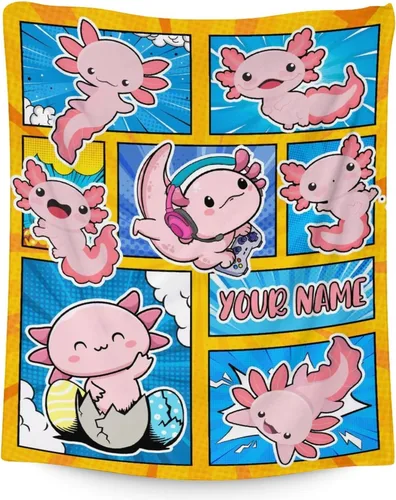 Miniatura 7 de Axolotl - Manta para niñas, tamaño de regazo de 30 x 40 pulgadas, suave, mullida, acogedora, para regalo, manta colorida y bonita para sofá, sala