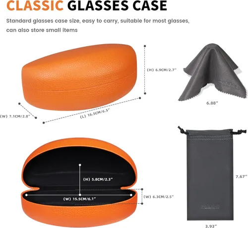 Miniatura 3 de molshine Funda rígida para gafas de sol funda clásica grande para lentes de sol lentes con paño de limpieza bolsa
