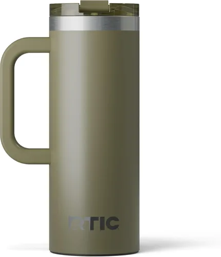 Miniatura 47 de RTIC - Taza de viaje para viajes de 16oz con tapa y asa, forrada en cerámica, aislada, de acero inoxidable, metálica, de doble pared con aislamiento
