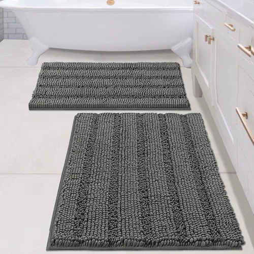 Miniatura 100 de H.VERSAILTEX - Alfombras de baño, juego de 2 piezas, alfombra de contorno para baño, juego de alfombras para inodoro, alfombra antideslizante