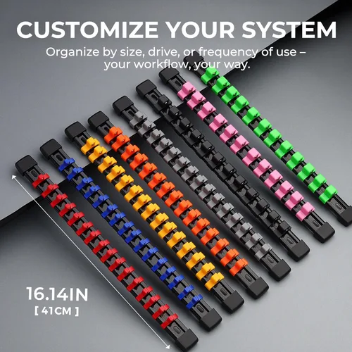 Miniatura 7 de Reniteco Juego de organizador de llaves de vaso de 18 piezas, clips de 1/4 pulgadas x 96 clips, 90 clips de 3/8 pulgadas, clips de 1/2 pulgadas x 72