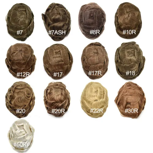 Miniatura 6 de Sistema de cabello humano tipo tupé para hombre, tupé gris, piezas de cabello completo de poliéster para hombres, tupé de inyección de poliuretano
