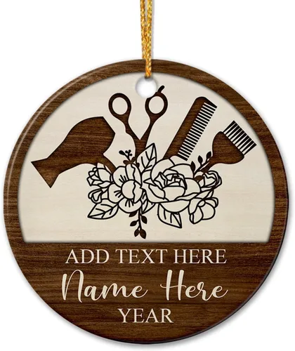 Miniatura 7 de Adorno de cerámica personalizado de asistente principal, adornos de Navidad del mejor asistente del mundo, texto personalizado, año y nombre de Papá