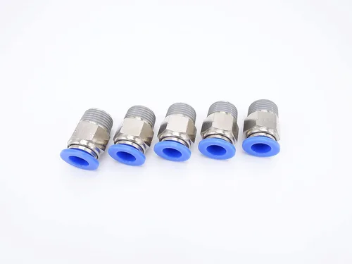 Miniatura 24 de Accesorio de conexión de empuje 5/32" Tubo OD x 10-32 UNF rosca macho, Conectores neumáticos de aire y agua de empuje rápido rectos para macho