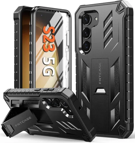 FNTCASE Funda protectora para Samsung Galaxy-S23: funda resistente a prueba de golpes para teléfono celular de doble capa con protector de pantalla