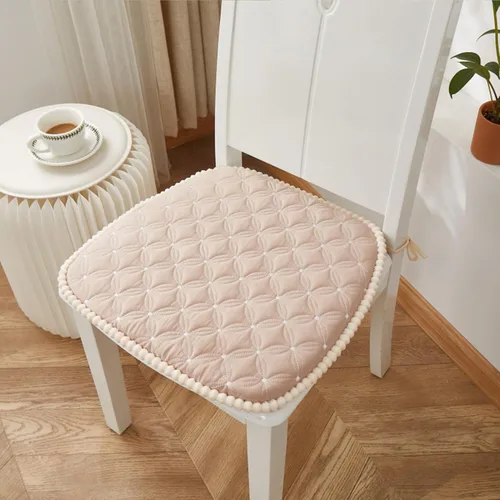 Miniatura 12 de Cojín para silla con lazos para sillas de comedor, almohadillas de espuma viscoelástica texturizadas suaves y cómodas para sillas de cocina con Azul