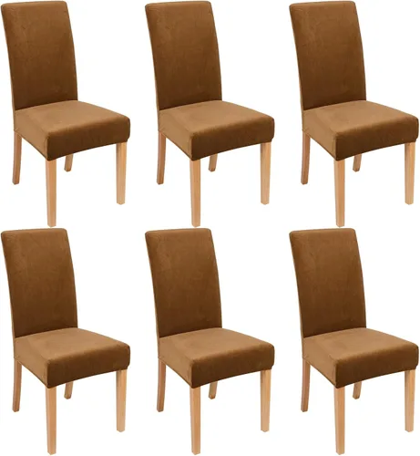 Miniatura 15 de smiry - Fundas para sillas de comedor de terciopelo elástico y suave, extraíbles, Terciopelo, Beige