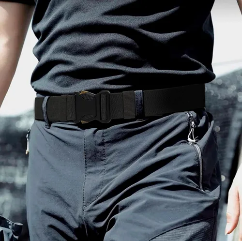 Miniatura 6 de Voenkca Cinturón táctico para hombre, cinturón de trabajo de malla de senderismo militar