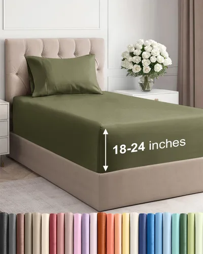 Miniatura 153 de Sábanas King divididas con bolsillos extra profundos, sábanas transpirables y refrescantes de 5 piezas, sábanas de lujo para hotel, suaves, sin 22