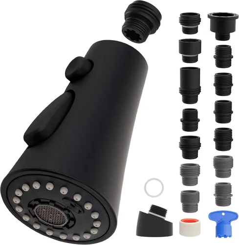 Miniatura 10 de iFealClear Reemplazo universal de cabezal de grifo de cocina, 3 modos de cabezal rociador de grifo extraíble, compatible con Moen Delta, equipado