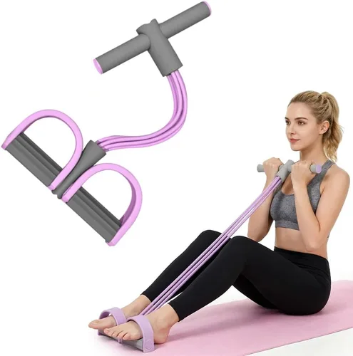 Miniatura 8 de Bandas de resistencia de pedal con asas, banda de resistencia elástica mejorada para yoga, pedal de entrenamiento manual de 6 tubos, bandas