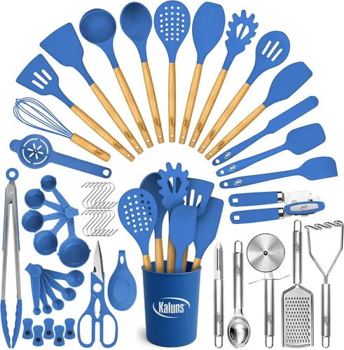 Miniatura 13 de Kaluns 50 piezas juego de utensilios de cocina de silicona juego completo de cocina - 427°C resistente al calor antiadherente utensilios de cocina