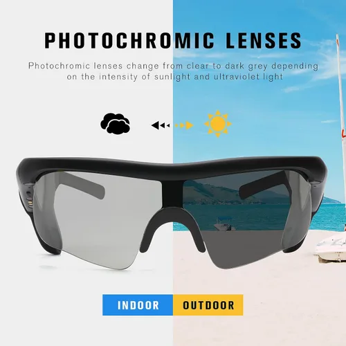 Miniatura 3 de Lentes inteligentes fotocromáticos para hombres y mujeres, lentes de sol deportivos Bluetooth 5.3 con llamadas manos libres, altavoz de oreja