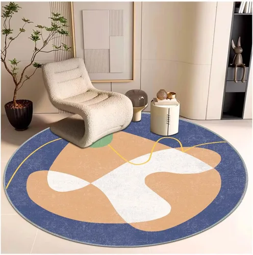 Miniatura 10 de Tapete para silla, alfombra de pelo corto para oficina, antideslizante, que reduce el ruido, alfombra redonda de 47 pulgadas, alfombra decorativa