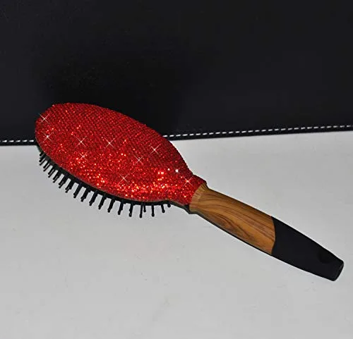 Miniatura 8 de Bling - Cepillo suave y desenredante para mujeres, niñas, masaje de cabello húmedo y seco (rojo01)