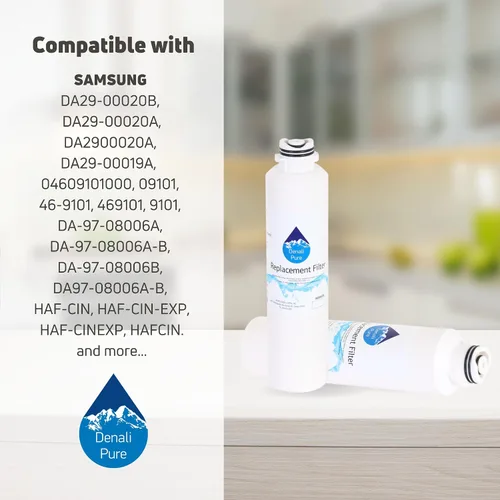 Miniatura 9 de Paquete de 3 filtros de agua de repuesto para refrigerador Samsung RF260BEAEBC, compatible con Samsung DA29-00020B, DA29-00020A, cartucho de filtro
